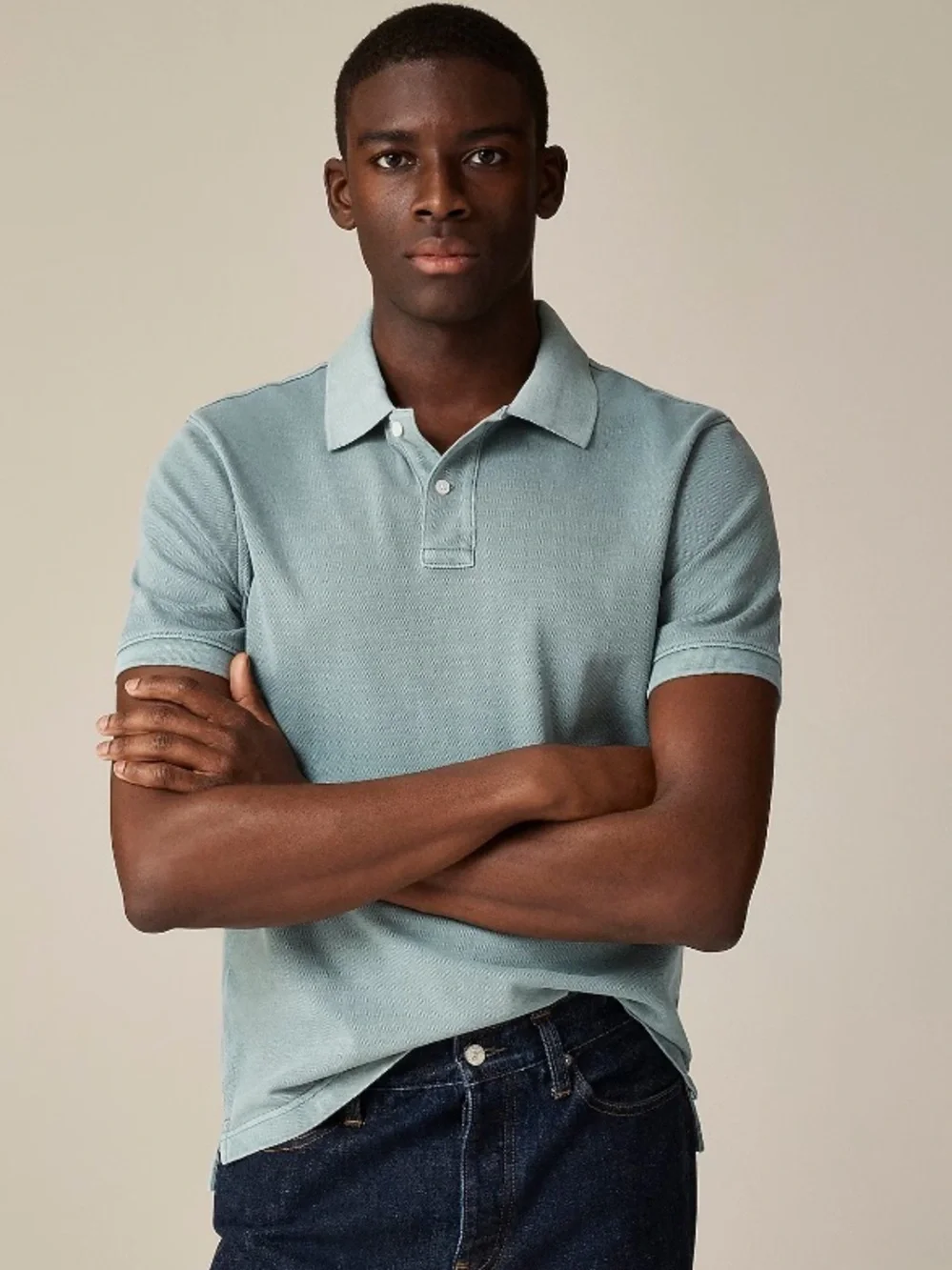 J crew Washed piqué polo shirt Graffiti Green